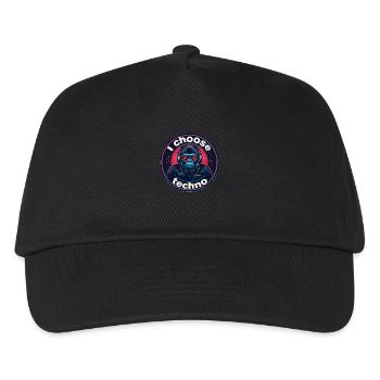 Gorilla i choose techno - Kinder Basecap - Schwarz - Vorne