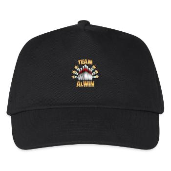 Alwin als Bowling - Kinder Basecap - Schwarz - Vorne
