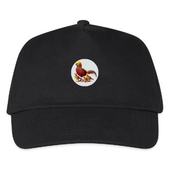 Goldfasan mit Jungen - Kinder Basecap - Schwarz - Vorne