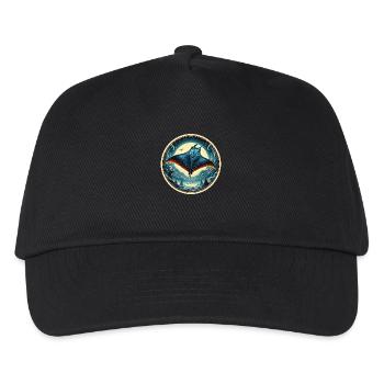 Rochen Fisch - Kinder Basecap - Schwarz - Vorne