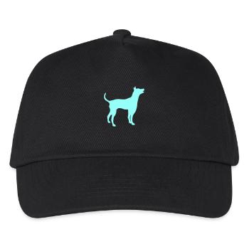 Großer Hund Silhouette Gefährlich Umriss Umrandung - Kinder Basecap - Schwarz - Vorne