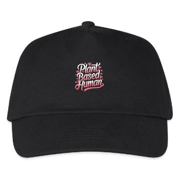 Vegetarisch Vegan Veggie Vegetarier - Kinder Basecap - Schwarz - Vorne