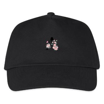Rosa Blumenbrief - Kinder Basecap - Schwarz - Vorne