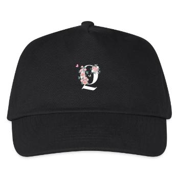 Lettre q fleurs rose - Casquette de baseball Enfant - noir - Devant