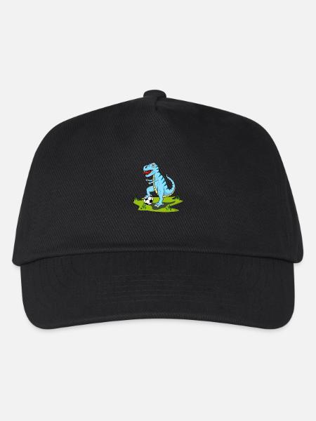 Dinosaurier Rex Fußball Blau - Kinder Basecap - Schwarz