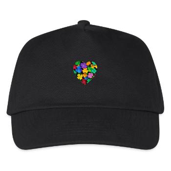 Buntes Kleeblatt - Kinder Basecap - Schwarz - Vorne