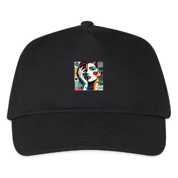 Pop-Art-Porträt einer Frau - Kinder Basecap - Schwarz - Vorne