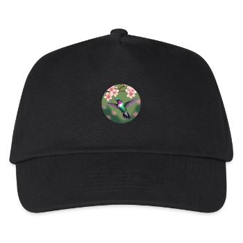 Kolibri in der Nähe einer Blume - Kinder Basecap - Schwarz - Vorne