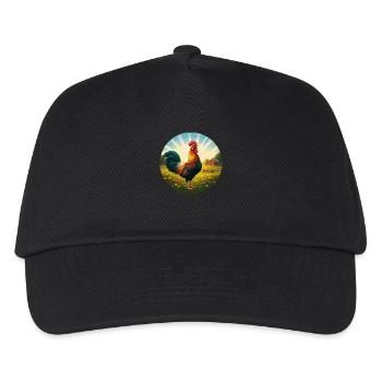 Hahn bei Sonnenaufgang - Kinder Basecap - Schwarz - Vorne