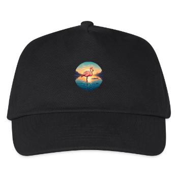 Flamingo bei Sonnenaufgang - Kinder Basecap - Schwarz - Vorne