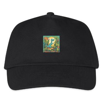 Lustiger Dino - Kinder Basecap - Schwarz - Vorne