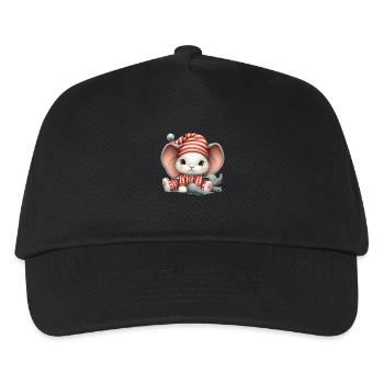Bunny in striped outfit and elephant ears - Kids’ Baseball Cap - black - Front
