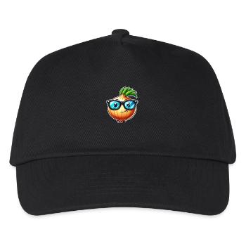 Coole Zwiebel – Stylisches Gemüse-Design - Kinder Basecap - Schwarz - Vorne