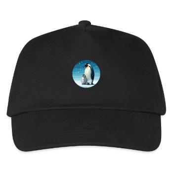 Emperor penguin with child - Kids’ Baseball Cap - black - Front