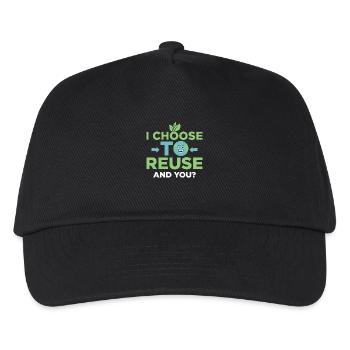 I Choose To Reuse. And you? Planet Earth Day - Kinder Basecap - Schwarz - Vorne