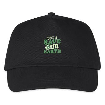 Let's Save Our Earth Planet Earth Day - Kinder Basecap - Schwarz - Vorne