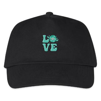 Love Earth Day Environmental Planet - Kinder Basecap - Schwarz - Vorne