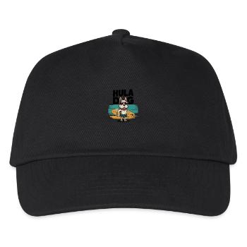 Hula Hund - Lustiges Sommerdesign - Kinder Basecap - Schwarz - Vorne