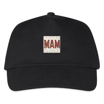 Mam,Wort,Herz - Kinder Basecap - Schwarz - Vorne