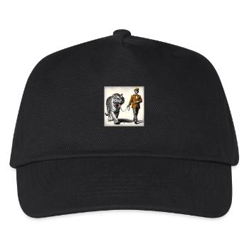 Spaziergang mit Tiger - Kinder Basecap - Schwarz - Vorne