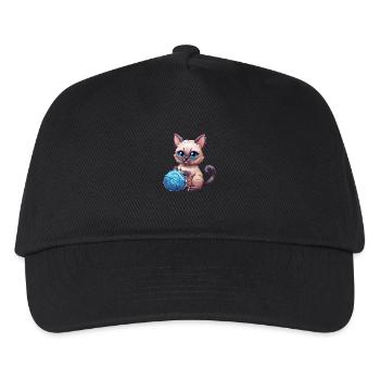katze mit wolle - Kinder Basecap - Schwarz - Vorne