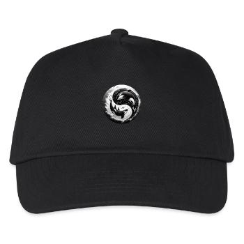 Yin und Yang Orca - Kinder Basecap - Schwarz - Vorne