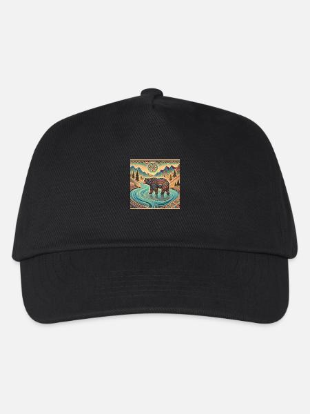 Krafttier Bär - Kinder Basecap - Schwarz