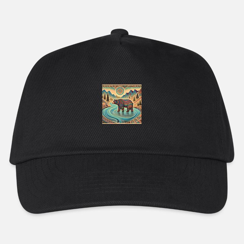 Krafttier Bär - Kinder Basecap - Schwarz