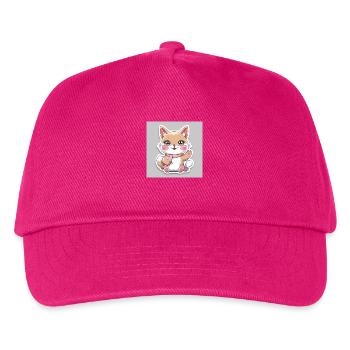 Kawaii Fröhliches Tier Aufkleber - Kinder Basecap - Fuchsia - Vorne