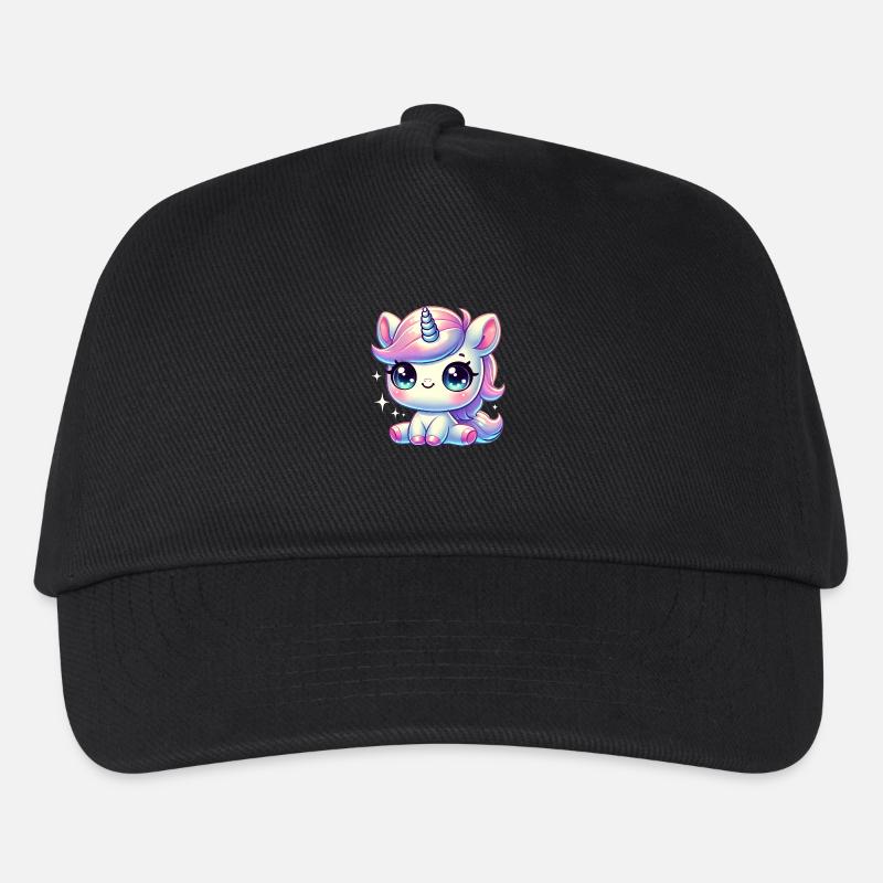 Super Cute Kawaii Baby Unicorn - Kinder Basecap - Schwarz