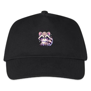 Super Cute Kawaii Baby Racoon - Kinder Basecap - Schwarz - Vorne