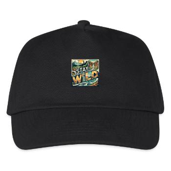 Bleib wild - Kinder Basecap - Schwarz - Vorne
