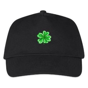 Trèfle peint à la main Lucky Leaf St patricks jour - Casquette de baseball Enfant - noir - Devant