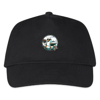 Mouette dans une bouée de sauvetage - Casquette de baseball Enfant - noir - Devant