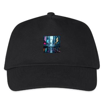 Paysage urbain futuriste au néon : une vision vibrante - Casquette de baseball Enfant - noir - Devant