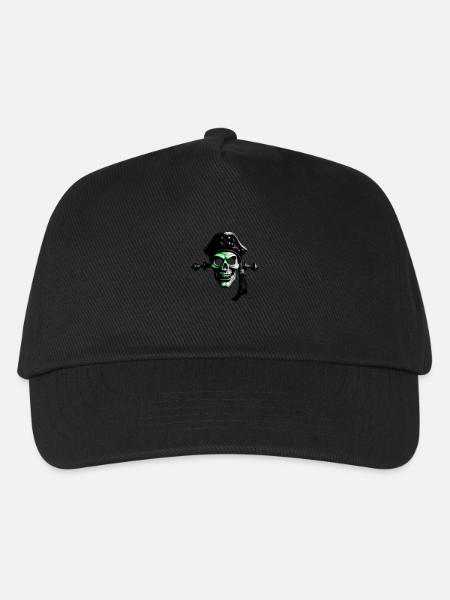 Pirat Comicart Green - Kinder Basecap - Schwarz