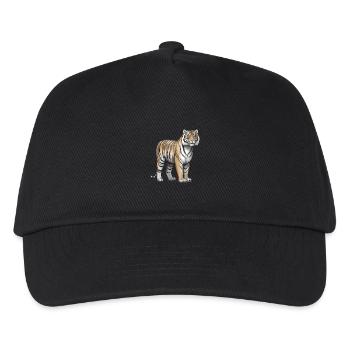 Tiger Tier - Kinder Basecap - Schwarz - Vorne