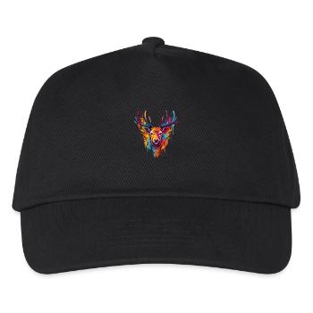 Colour-coloured stag - Kids’ Baseball Cap - black - Front