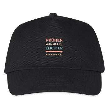 Früher war alles leichter! Vor allem ich! Spruch - Kinder Basecap - Schwarz - Vorne