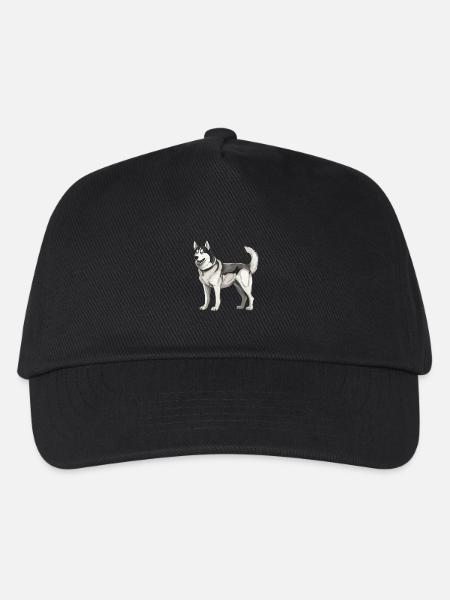 Husky Hund - Kinder Basecap - Schwarz