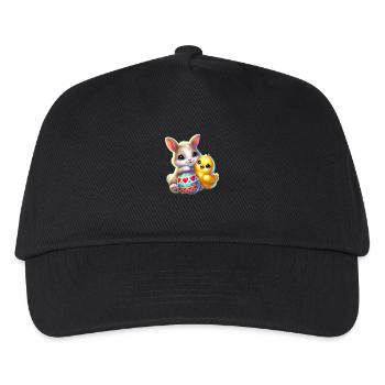 Ostern-Hase-Kücken-Ei - Kinder Basecap - Schwarz - Vorne