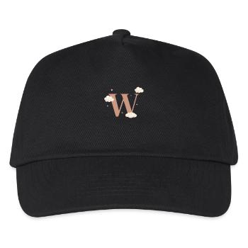 Buchstabe w bewölkt Sterne - Kinder Basecap - Schwarz - Vorne