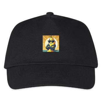 Cool banana with leather jacket and sunglasses - Kids’ Baseball Cap - black - Front