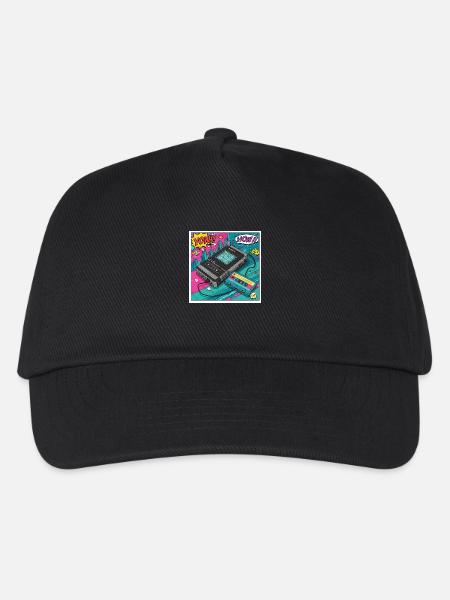 90s vibes: Walkman cult in comic look - Kids’ Baseball Cap - black