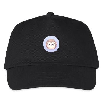 Igel Cartoon Illustration - Kinder Basecap - Schwarz - Vorne