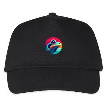 Laubfrosch Illustration abstrakt - Kinder Basecap - Schwarz - Vorne