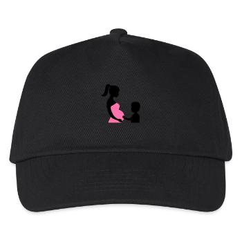 Schwanger mit Sohn - Kinder Basecap - Schwarz - Vorne