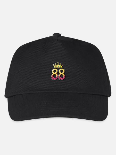 88 Zahl Krone - Kinder Basecap - Schwarz