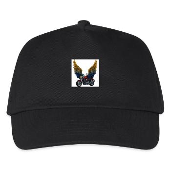 Futuristic motorcycle with wings - Kids’ Baseball Cap - black - Front