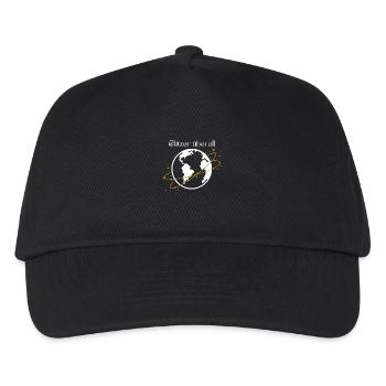 Glitzer überall–Funkelndes Weltkugel Shirt-Design - Kinder Basecap - Schwarz - Vorne